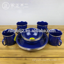 outdoor enamel camping tableware set mug /bowl/ plate